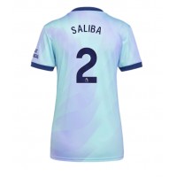 Camisa de Futebol Arsenal William Saliba #2 Equipamento Alternativo Mulheres 2024-25 Manga Curta